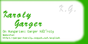 karoly garger business card